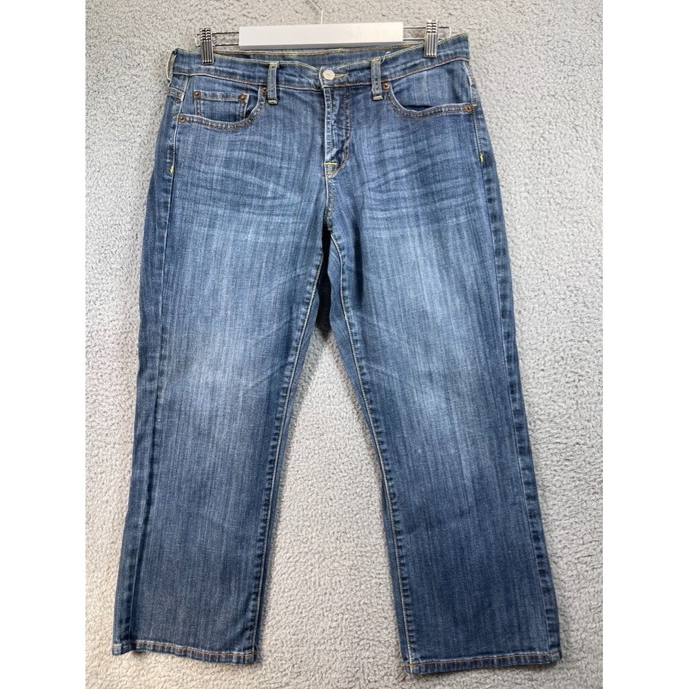 Lucky Brand Jeans Women's 10 (32x26) crop Faded Wash Denim‎ Five pocket
